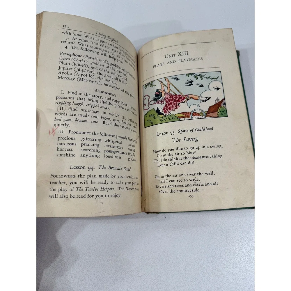 1936 Living English Books Howard R Driggs 3rd 4th Grade Vintage Textbooks Set 2